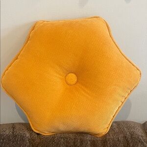 Hexagonal golden accent  Cushion corduroy fabric